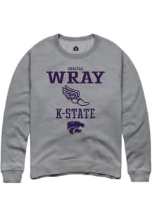 Shalysa Wray Rally Mens Graphite K-State Wildcats NIL Sport Icon Crew Sweatshirt