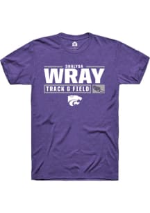 Shalysa Wray Purple K-State Wildcats NIL Stacked Box Short Sleeve T Shirt