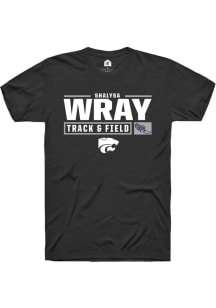 Shalysa Wray Black K-State Wildcats NIL Stacked Box Short Sleeve T Shirt