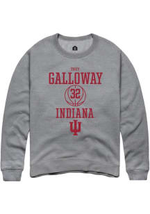 Trey Galloway  Rally Indiana Hoosiers Mens Grey NIL Sport Icon Long Sleeve Crew Sweatshirt