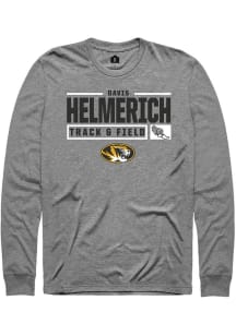 Davis Helmerich  Missouri Tigers Grey Rally NIL Stacked Box Long Sleeve T Shirt