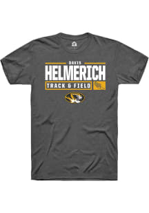Davis Helmerich  Missouri Tigers Dark Grey Rally NIL Stacked Box Short Sleeve T Shirt