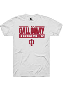 Trey Galloway  Indiana Hoosiers White Rally NIL Stacked Box Short Sleeve T Shirt