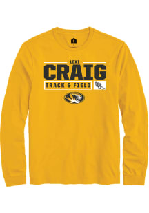 Lexi Craig  Missouri Tigers Gold Rally NIL Stacked Box Long Sleeve T Shirt