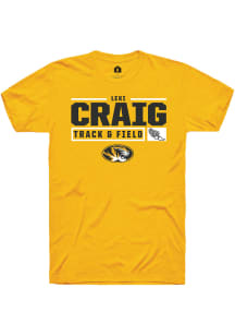Lexi Craig  Missouri Tigers Gold Rally NIL Stacked Box Short Sleeve T Shirt