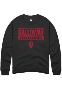 Trey Galloway  Rally Indiana Hoosiers Mens Black NIL Stacked Box Long Sleeve Crew Sweatshirt