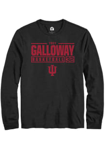 Trey Galloway  Indiana Hoosiers Black Rally NIL Stacked Box Long Sleeve T Shirt