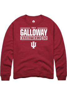 Trey Galloway Rally Mens Red Indiana Hoosiers NIL Stacked Box Crew Sweatshirt