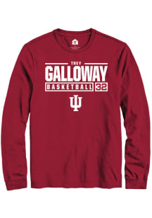Trey Galloway  Indiana Hoosiers Red Rally NIL Stacked Box Long Sleeve T Shirt