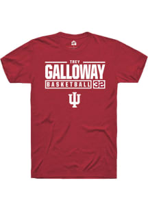 Trey Galloway  Indiana Hoosiers Red Rally NIL Stacked Box Short Sleeve T Shirt