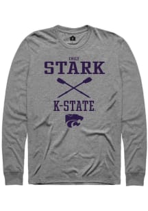 Emily Stark  K-State Wildcats Graphite Rally NIL Sport Icon Long Sleeve T Shirt