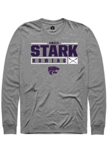 Emily Stark  K-State Wildcats Graphite Rally NIL Stacked Box Long Sleeve T Shirt