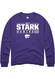 Emily Stark  Rally K-State Wildcats Mens Purple NIL Stacked Box Long Sleeve Crew Sweatshirt