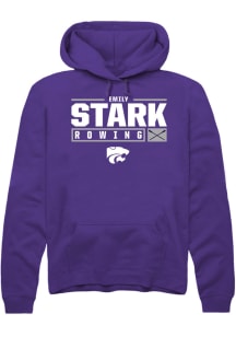 Emily Stark  Rally K-State Wildcats Mens Purple NIL Stacked Box Long Sleeve Hoodie