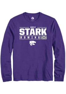 Emily Stark  K-State Wildcats Purple Rally NIL Stacked Box Long Sleeve T Shirt