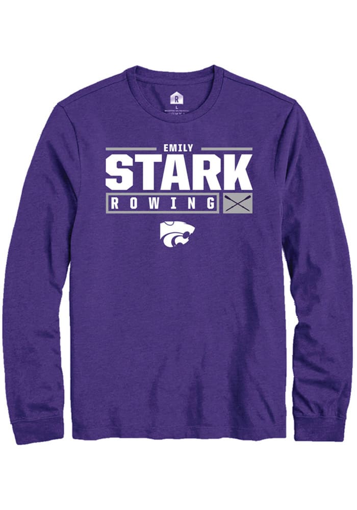 Emily Stark K-State Wildcats Purple Rally NIL Stacked Box Long Sleeve T Shirt