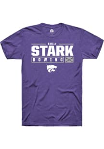 Emily Stark  K-State Wildcats Purple Rally NIL Stacked Box Short Sleeve T Shirt
