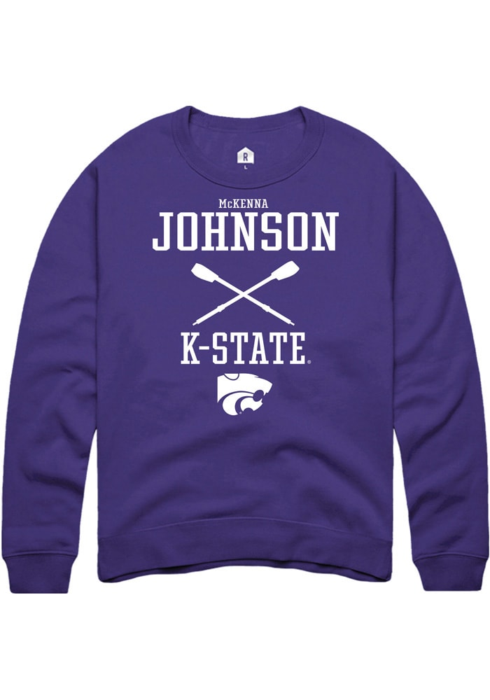 McKenna Johnson Rally K-State Wildcats Mens Purple NIL Sport Icon Long Sleeve Crew Sweatshirt