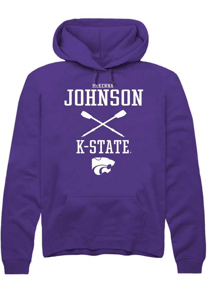 McKenna Johnson Rally K-State Wildcats Mens Purple NIL Sport Icon Long Sleeve Hoodie