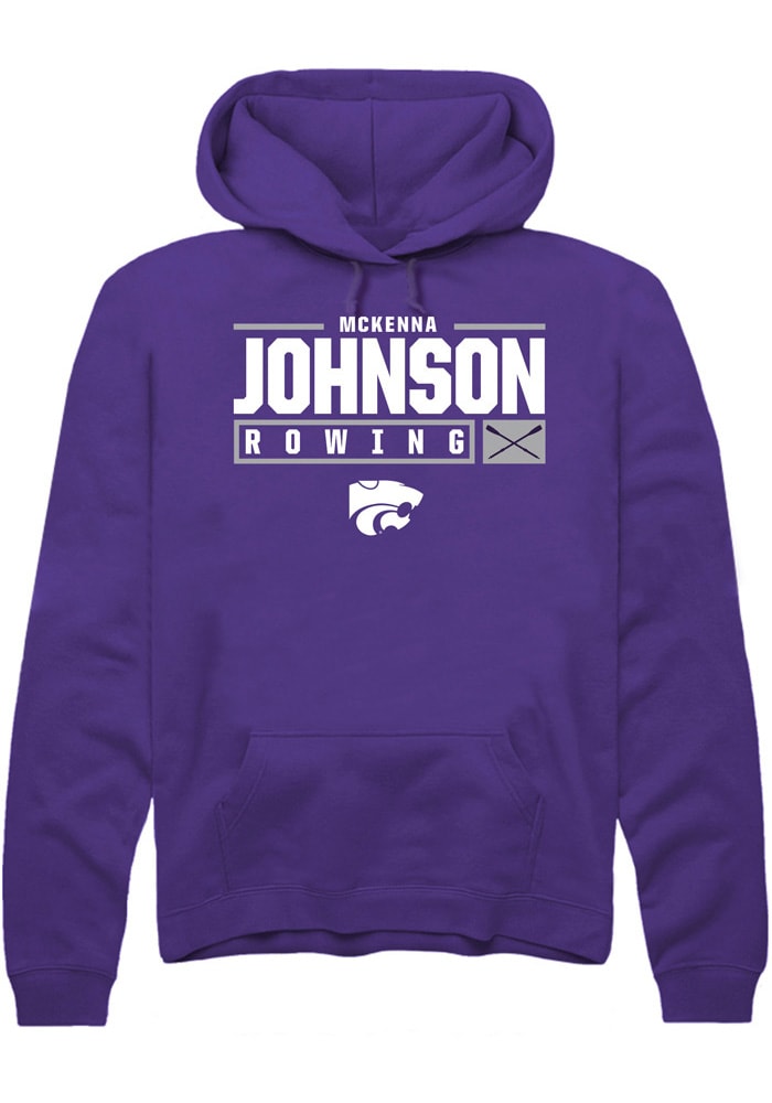 McKenna Johnson Rally K-State Wildcats Mens Purple NIL Stacked Box Long Sleeve Hoodie