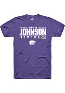 McKenna Johnson  K-State Wildcats Purple Rally NIL Stacked Box Short Sleeve T Shirt