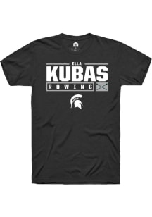 Ella Kubas  Michigan State Spartans Black Rally NIL Stacked Box Short Sleeve T Shirt
