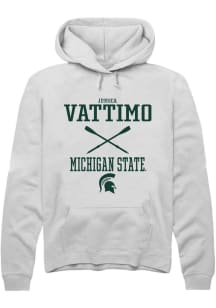 Jessica Vattimo  Rally Michigan State Spartans Mens White NIL Sport Icon Long Sleeve Hoodie