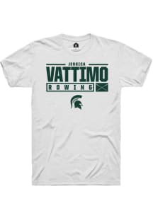 Jessica Vattimo  Michigan State Spartans White Rally NIL Stacked Box Short Sleeve T Shirt