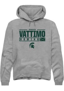 Jessica Vattimo  Rally Michigan State Spartans Mens Grey NIL Stacked Box Long Sleeve Hoodie