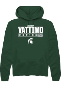 Jessica Vattimo  Rally Michigan State Spartans Mens Green NIL Stacked Box Long Sleeve Hoodie