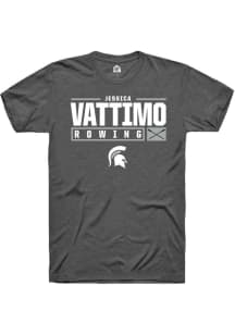 Jessica Vattimo  Michigan State Spartans Dark Grey Rally NIL Stacked Box Short Sleeve T Shirt