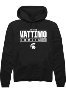 Jessica Vattimo  Rally Michigan State Spartans Mens Black NIL Stacked Box Long Sleeve Hoodie