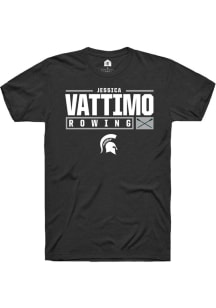 Jessica Vattimo  Michigan State Spartans Black Rally NIL Stacked Box Short Sleeve T Shirt
