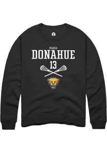 Maria Donahue Rally Mens Black Pitt Panthers NIL Sport Icon Crew Sweatshirt