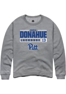 Maria Donahue Rally Mens Graphite Pitt Panthers NIL Stacked Box Crew Sweatshirt