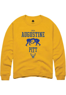 Luca Augustine Rally Mens Gold Pitt Panthers NIL Sport Icon Crew Sweatshirt