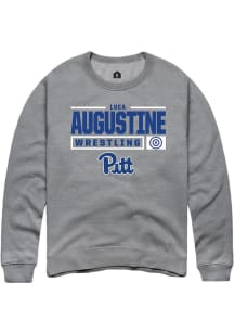Luca Augustine Rally Mens Graphite Pitt Panthers NIL Stacked Box Crew Sweatshirt
