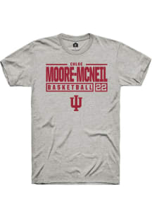 Chloe Moore-McNeil Ash Indiana Hoosiers NIL Stacked Box Short Sleeve T Shirt