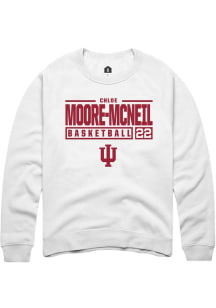 Chloe Moore-McNeil Rally Mens White Indiana Hoosiers NIL Stacked Box Crew Sweatshirt