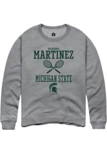 Makenna Martinez Rally Mens Graphite Michigan State Spartans NIL Sport Icon Crew Sweatshirt