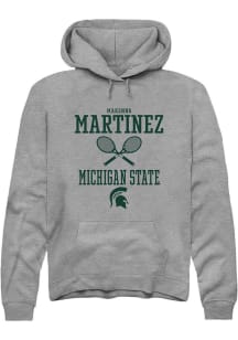 Makenna Martinez Rally Mens Graphite Michigan State Spartans NIL Sport Icon Hooded Sweatshirt