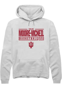 Chloe Moore-McNeil Rally Mens White Indiana Hoosiers NIL Stacked Box Hooded Sweatshirt