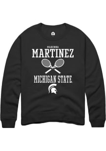 Makenna Martinez Rally Mens Black Michigan State Spartans NIL Sport Icon Crew Sweatshirt