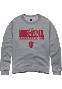 Chloe Moore-McNeil Rally Mens Graphite Indiana Hoosiers NIL Stacked Box Crew Sweatshirt