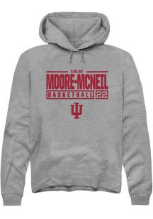 Chloe Moore-McNeil Rally Mens Graphite Indiana Hoosiers NIL Stacked Box Hooded Sweatshirt