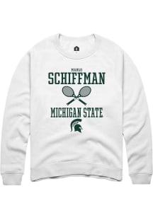 Marlo Schiffman Rally Mens White Michigan State Spartans NIL Sport Icon Crew Sweatshirt