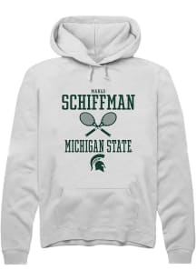 Marlo Schiffman Rally Mens White Michigan State Spartans NIL Sport Icon Hooded Sweatshirt