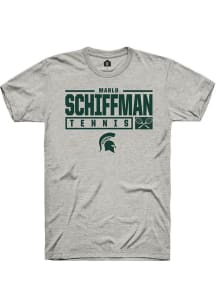 Marlo Schiffman Ash Michigan State Spartans NIL Stacked Box Short Sleeve T Shirt