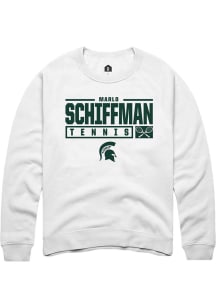 Marlo Schiffman Rally Mens White Michigan State Spartans NIL Stacked Box Crew Sweatshirt