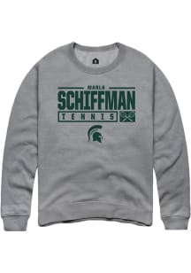 Marlo Schiffman Rally Mens Graphite Michigan State Spartans NIL Stacked Box Crew Sweatshirt